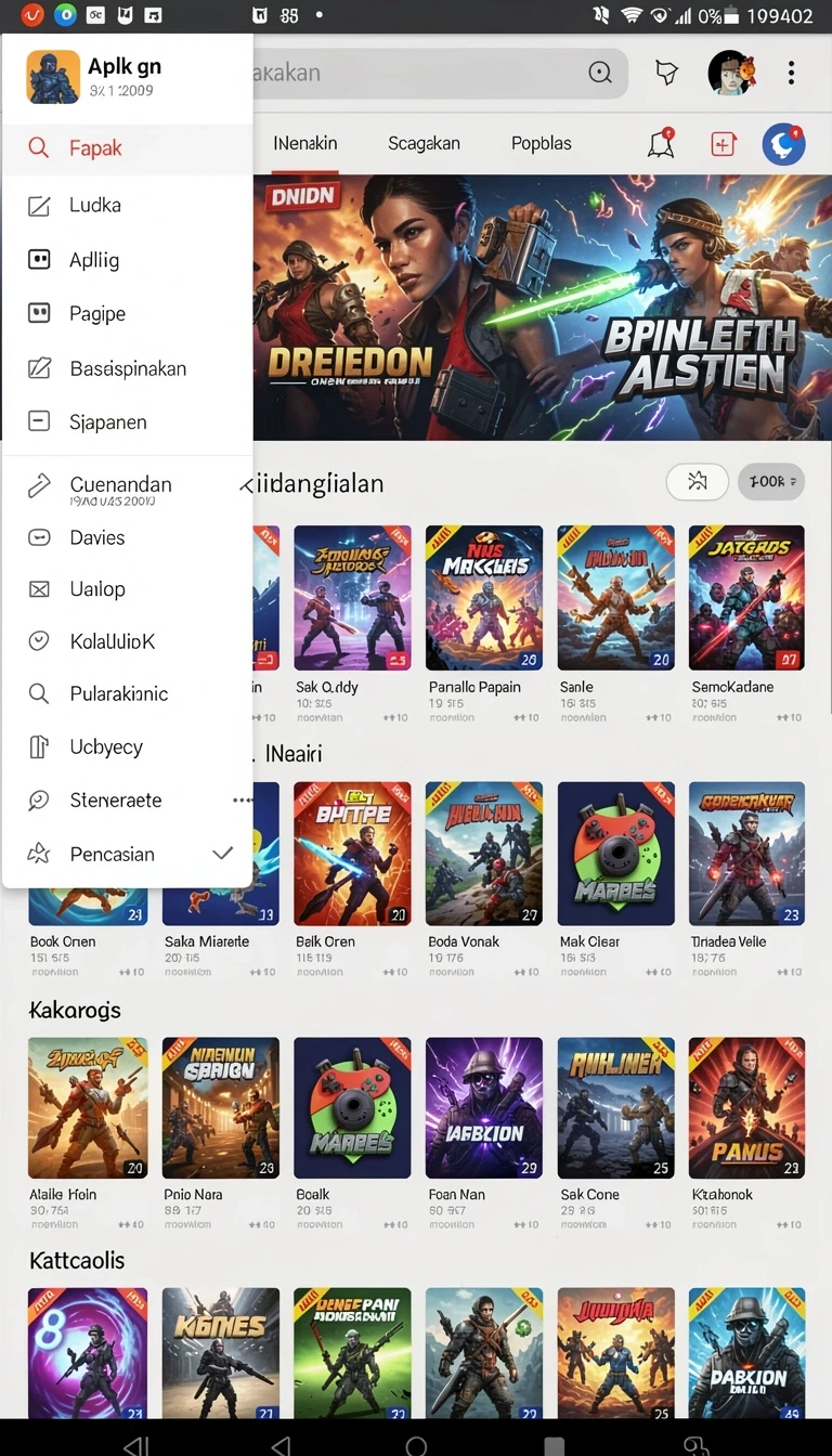 Beragam pilihan permainan menarik dalam aplikasi ora78 APK Full Version untuk Android.